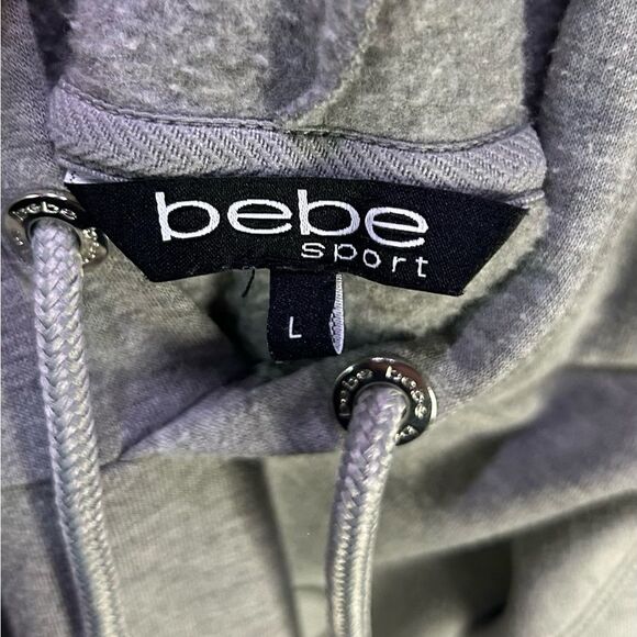 Bebe Y2K Hoodie Gray Streetwear Sport Activewear Athleisure Soft Cozy Sz Large - Picture 9 of 11